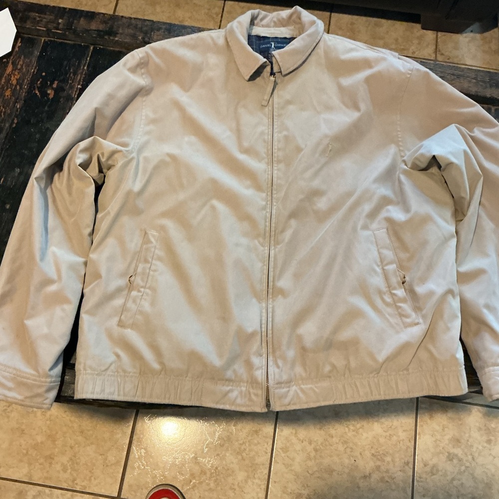 Daniel Cremieux Beige Bomber Jacket - Classic Zip Front